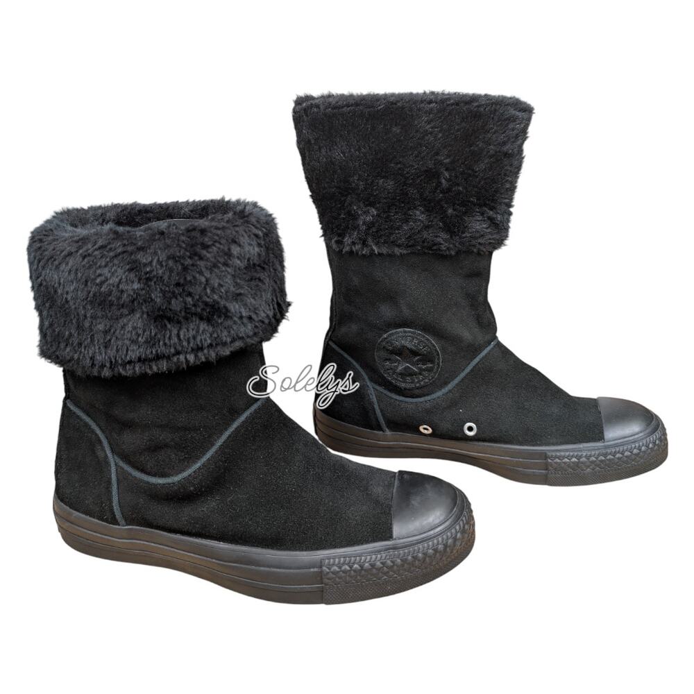 Converse CTAS 2011 Andover XHI Calf High Black Suede Leather Foldover Boot 7